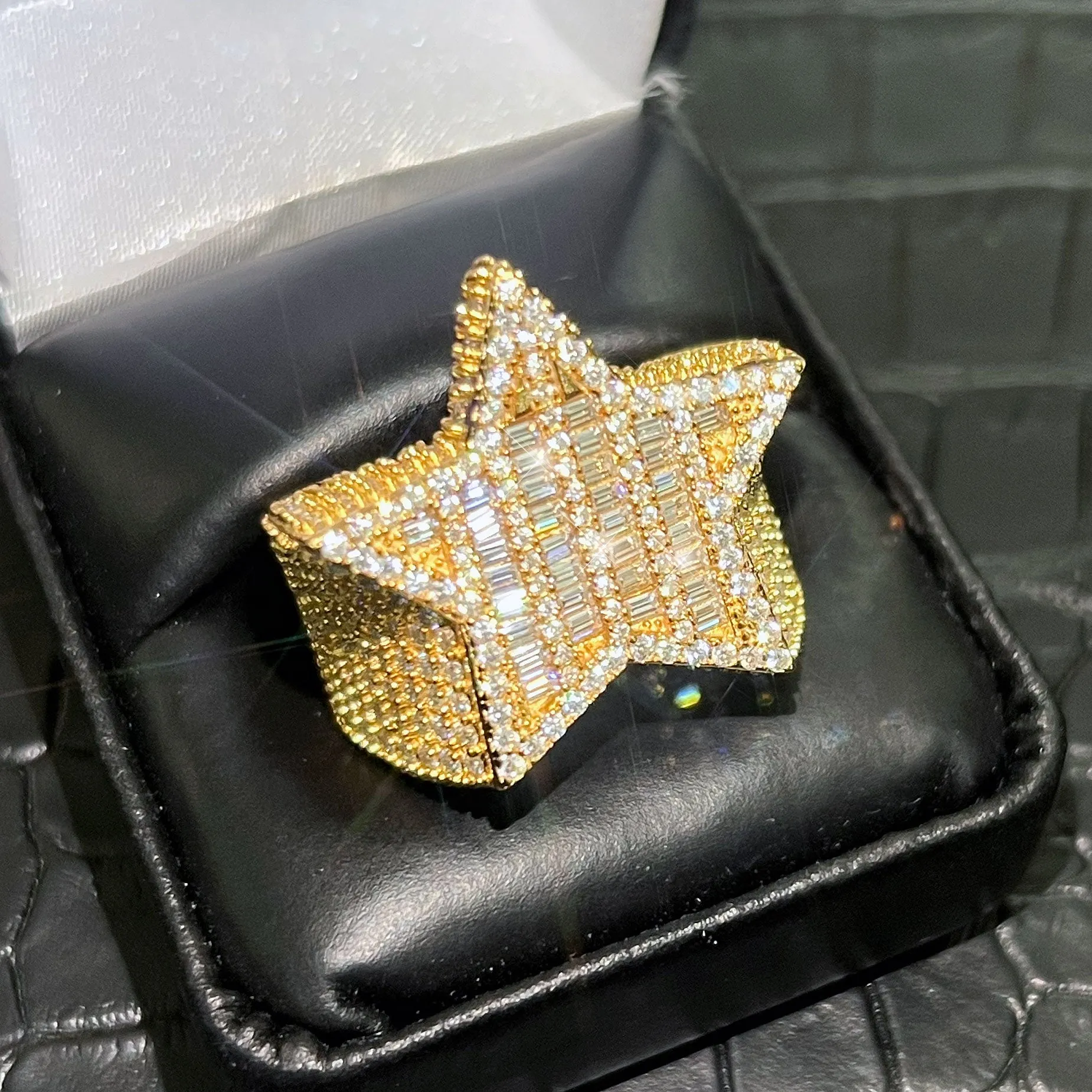 4.80 CTW Exotic Baguette Moissanite Star Ring