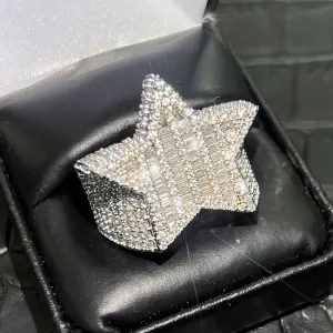 4.80 CTW Exotic Baguette Moissanite Star Ring