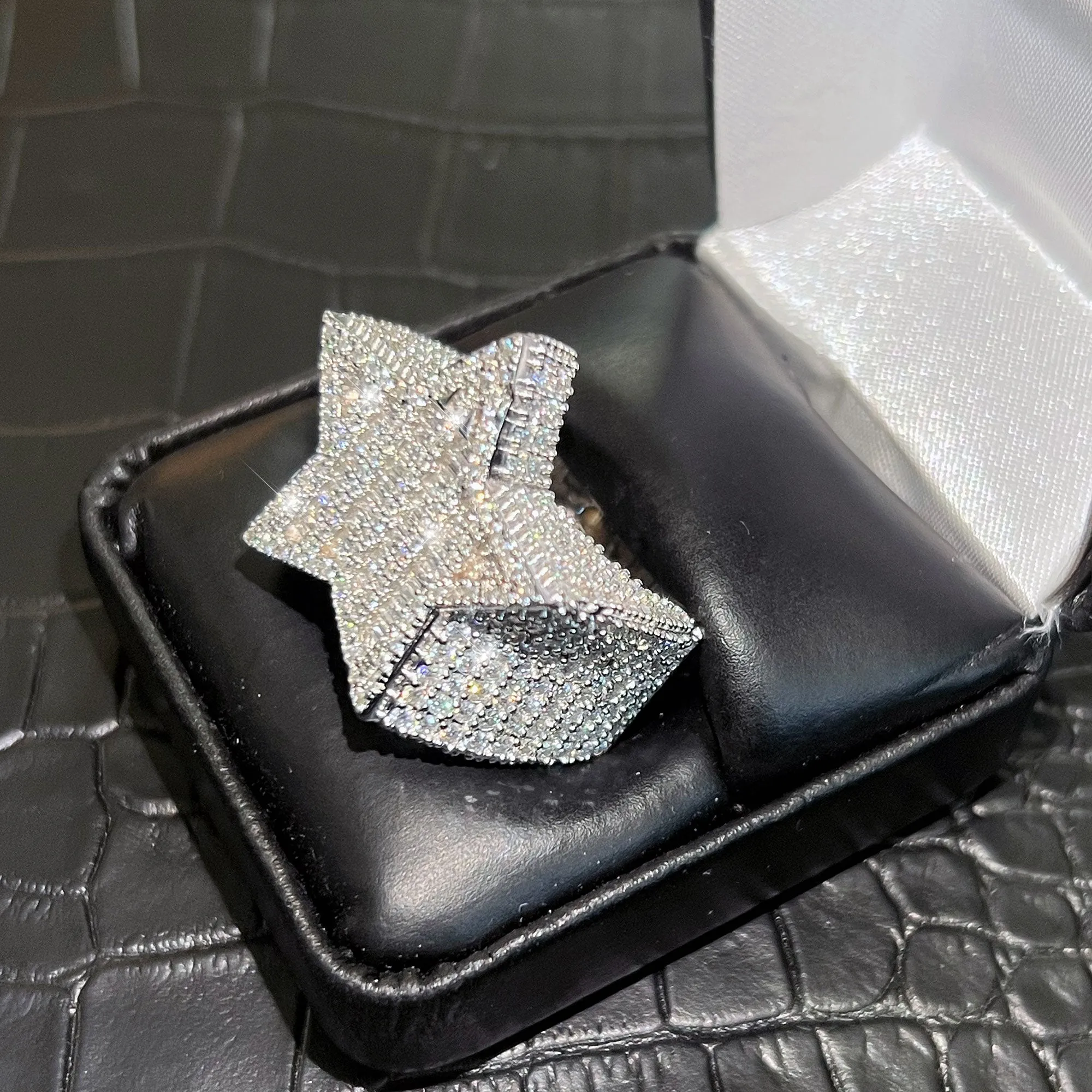 4.80 CTW Exotic Baguette Moissanite Star Ring