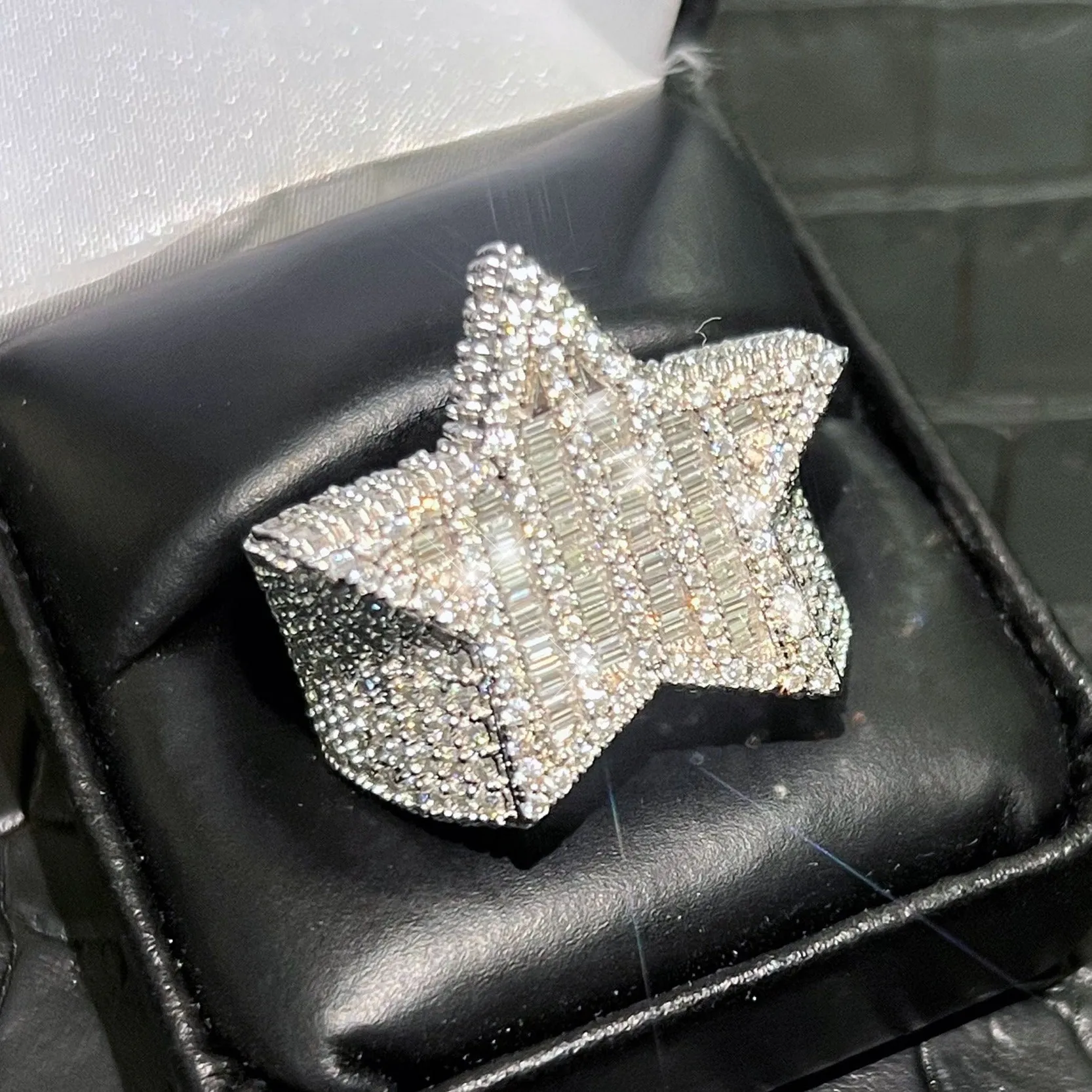 4.80 CTW Exotic Baguette Moissanite Star Ring
