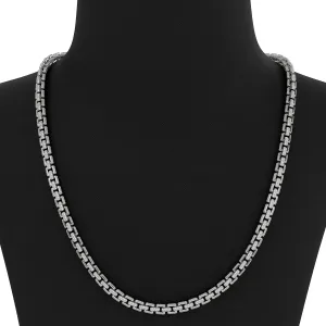4MM Iced Out Moissanite 3D Box Chain 925 Silver