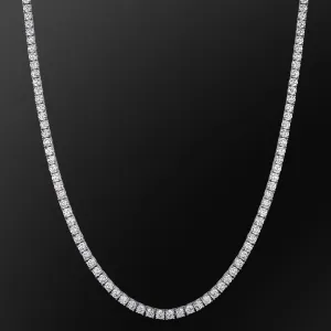 4mm White Gold CZ Diamond Mens Tennis Chain Necklace KRKC