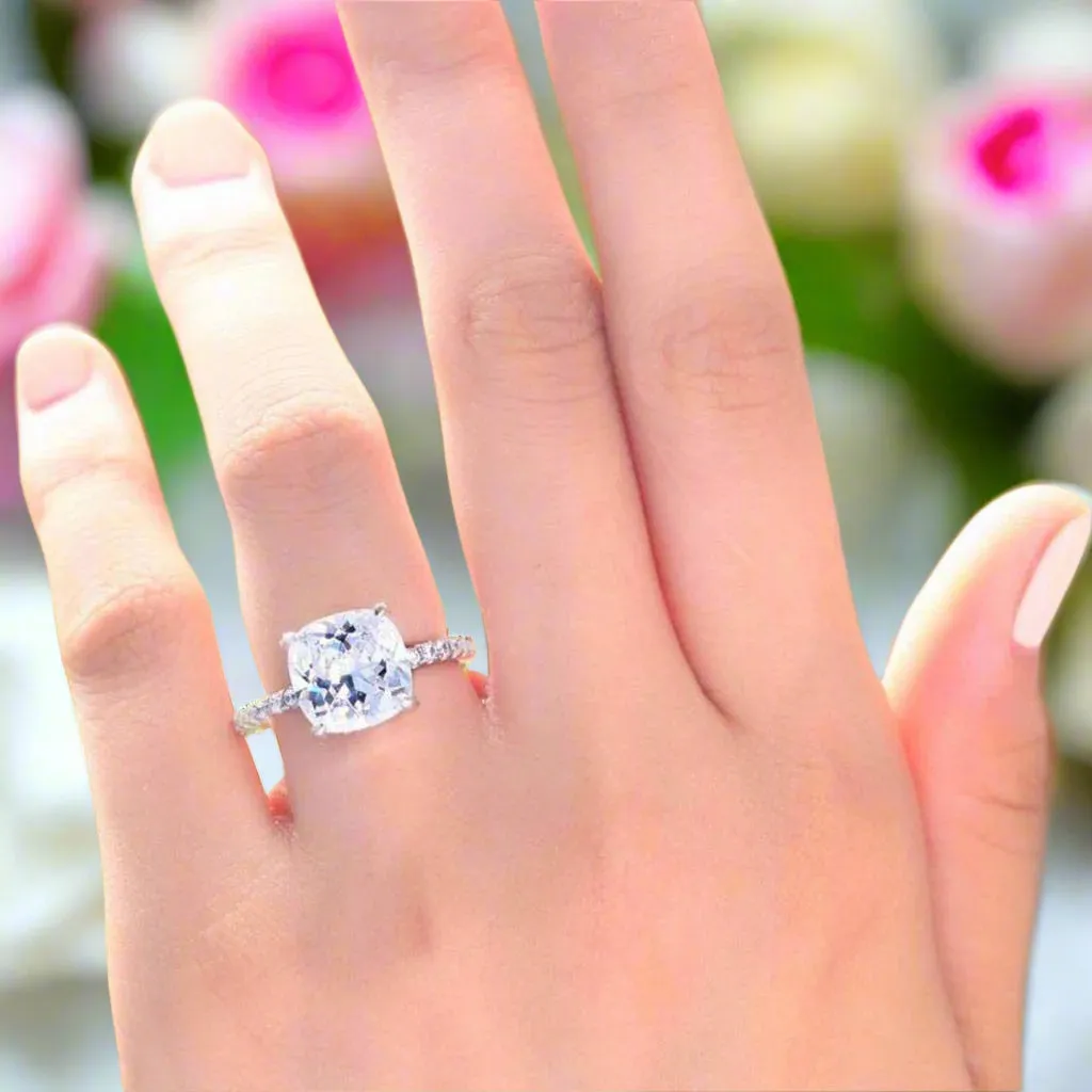 5 Carat Cushion-Cut Diamond Ring