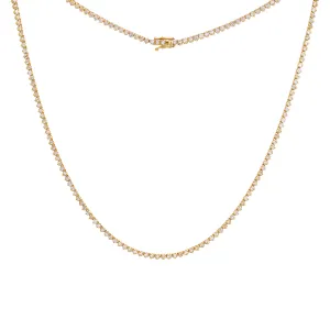 5 Carat Three Prong Diamond Necklace 14K
