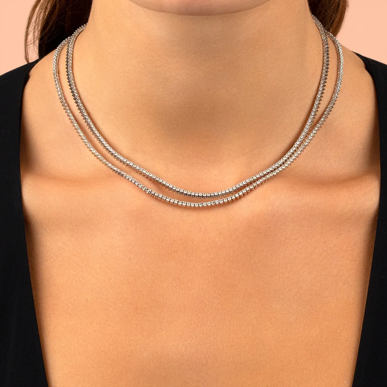 5 Carat Three Prong Diamond Necklace 14K