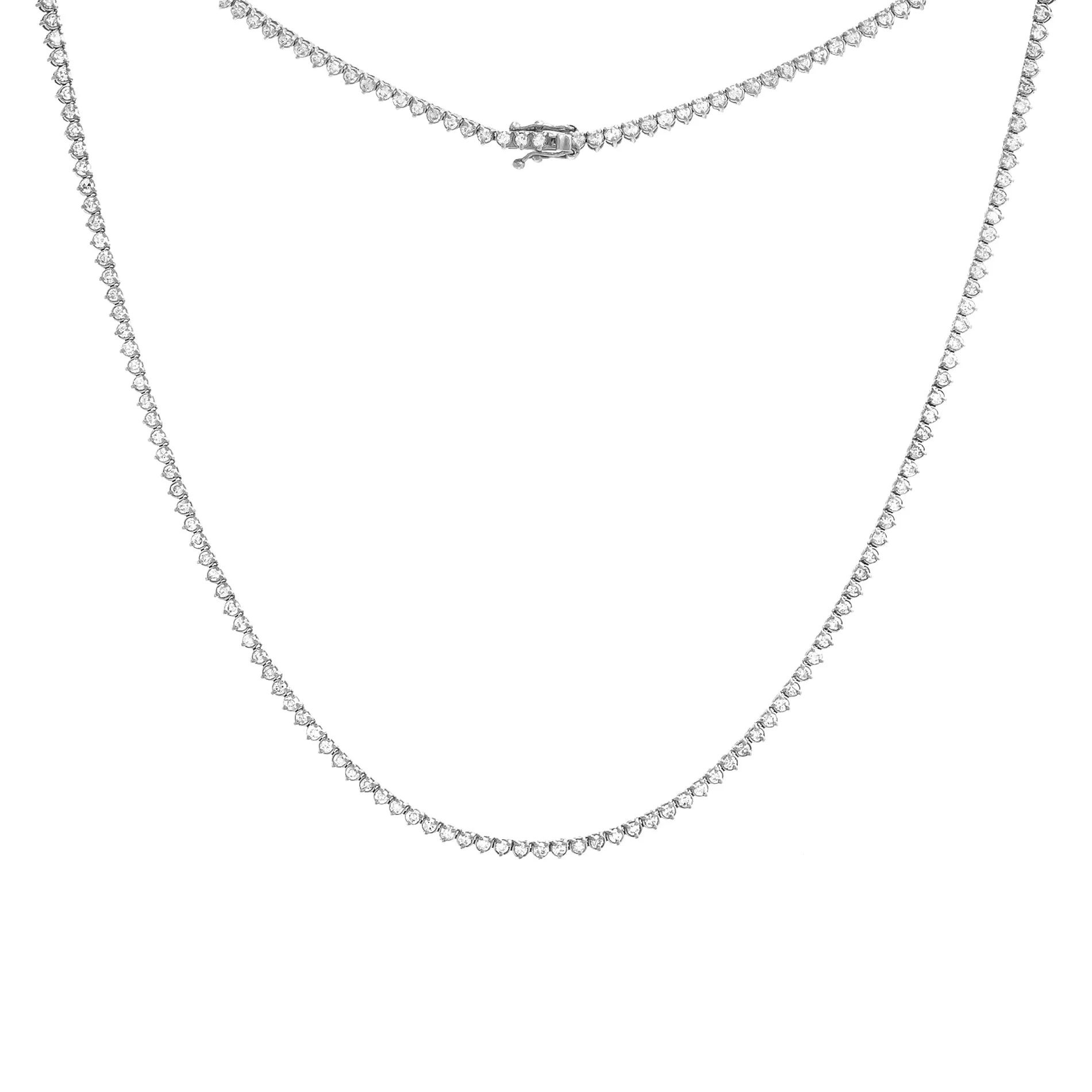 5 Carat Three Prong Diamond Necklace 14K