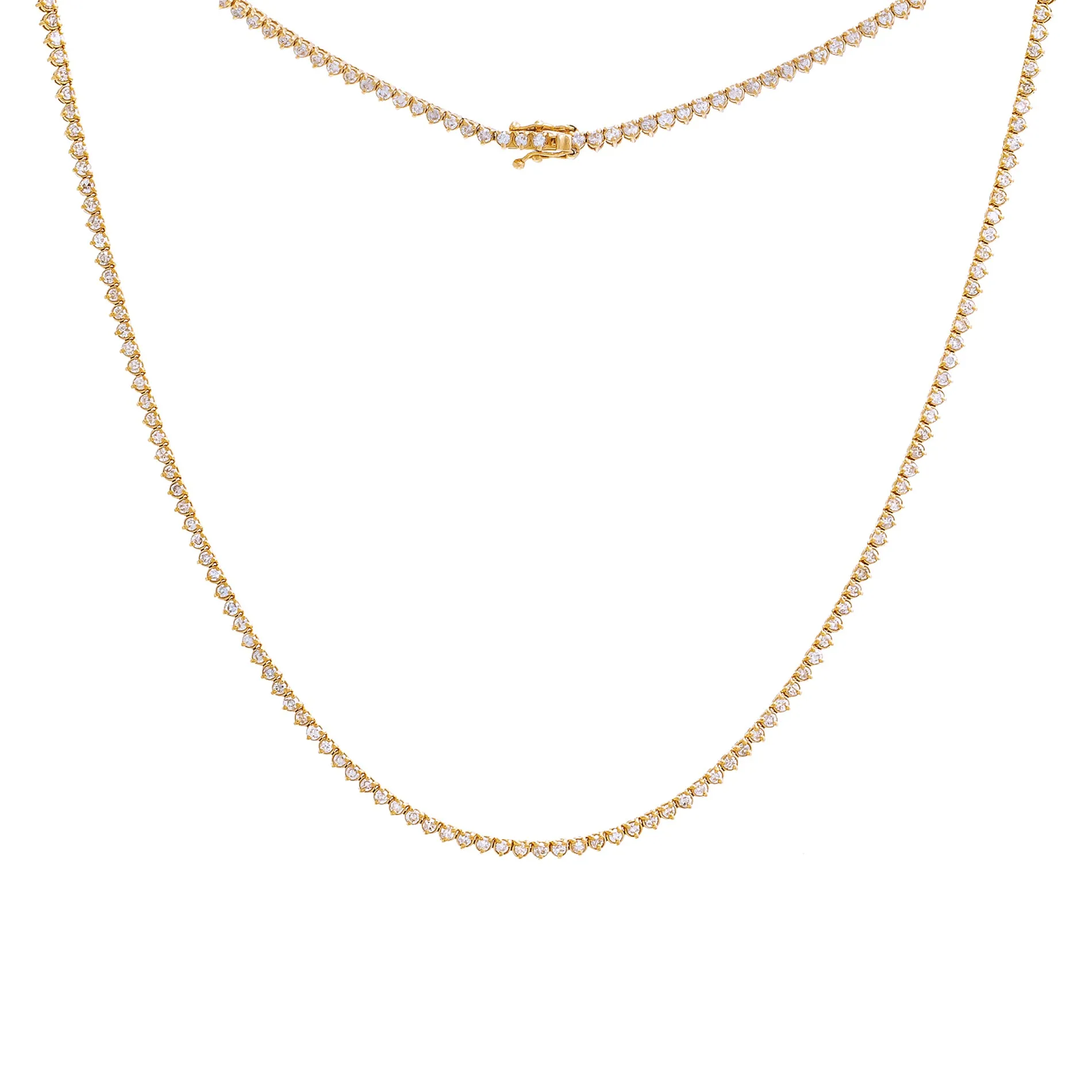 5 Carat Three Prong Diamond Necklace 14K