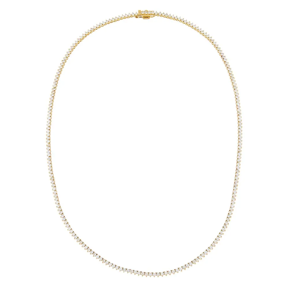 5 Carat Three Prong Diamond Necklace 14K