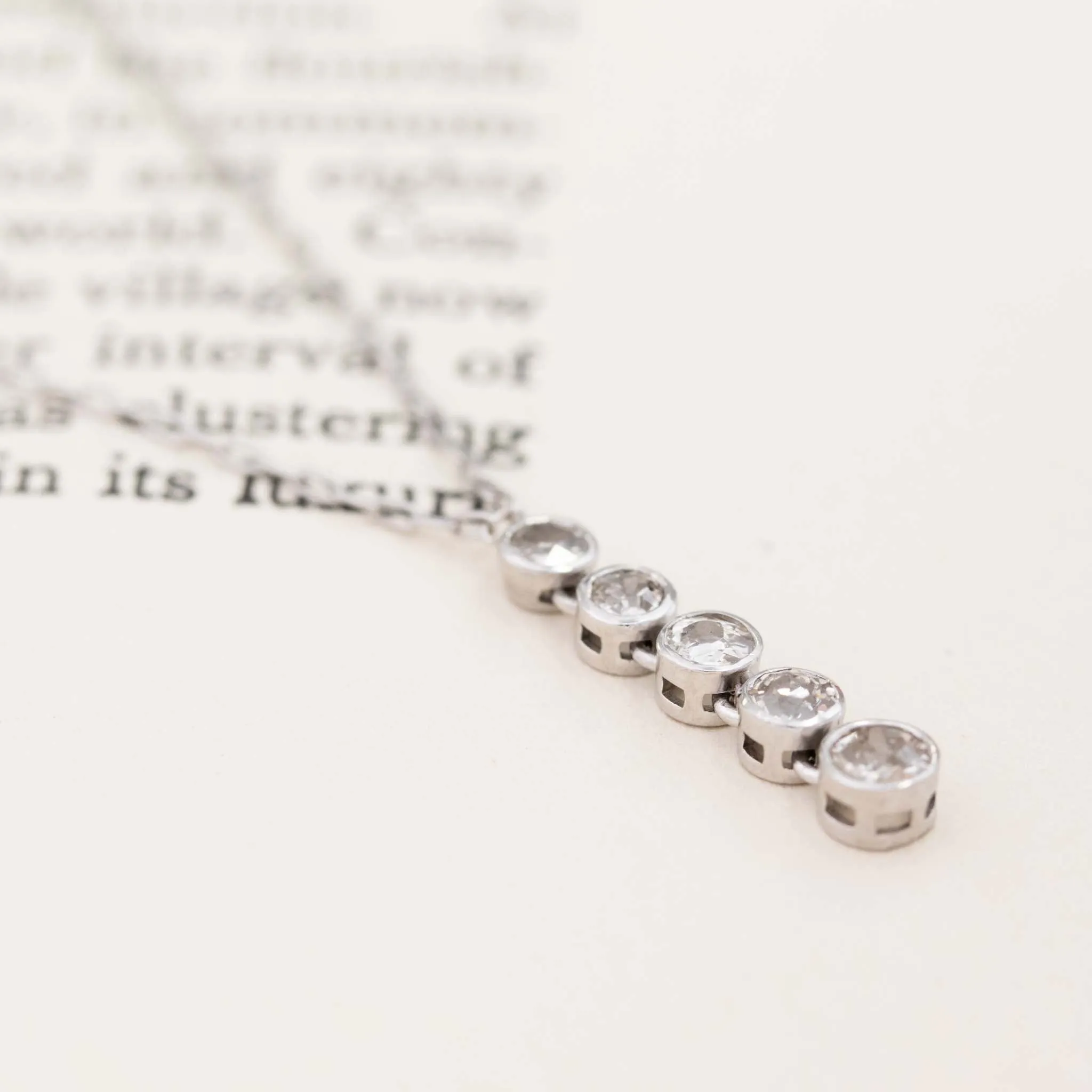 .57ctw Old European Cut Diamond 5-Stone Waterfall Pendant