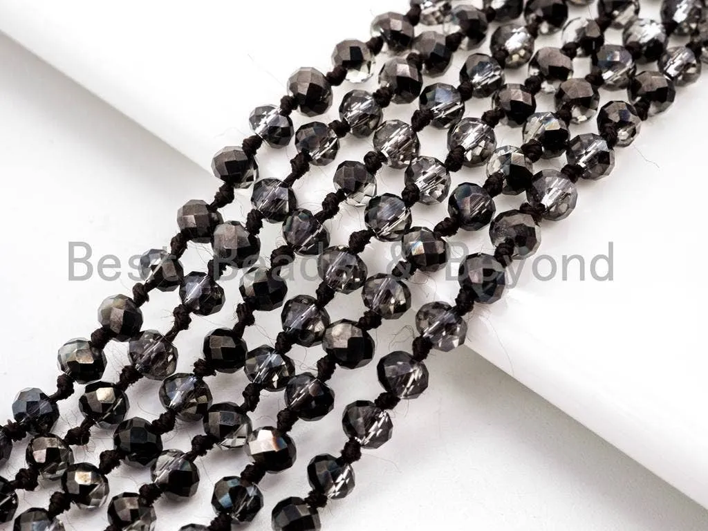 60" EXTRA Long Hand Knotted Crystal Necklace