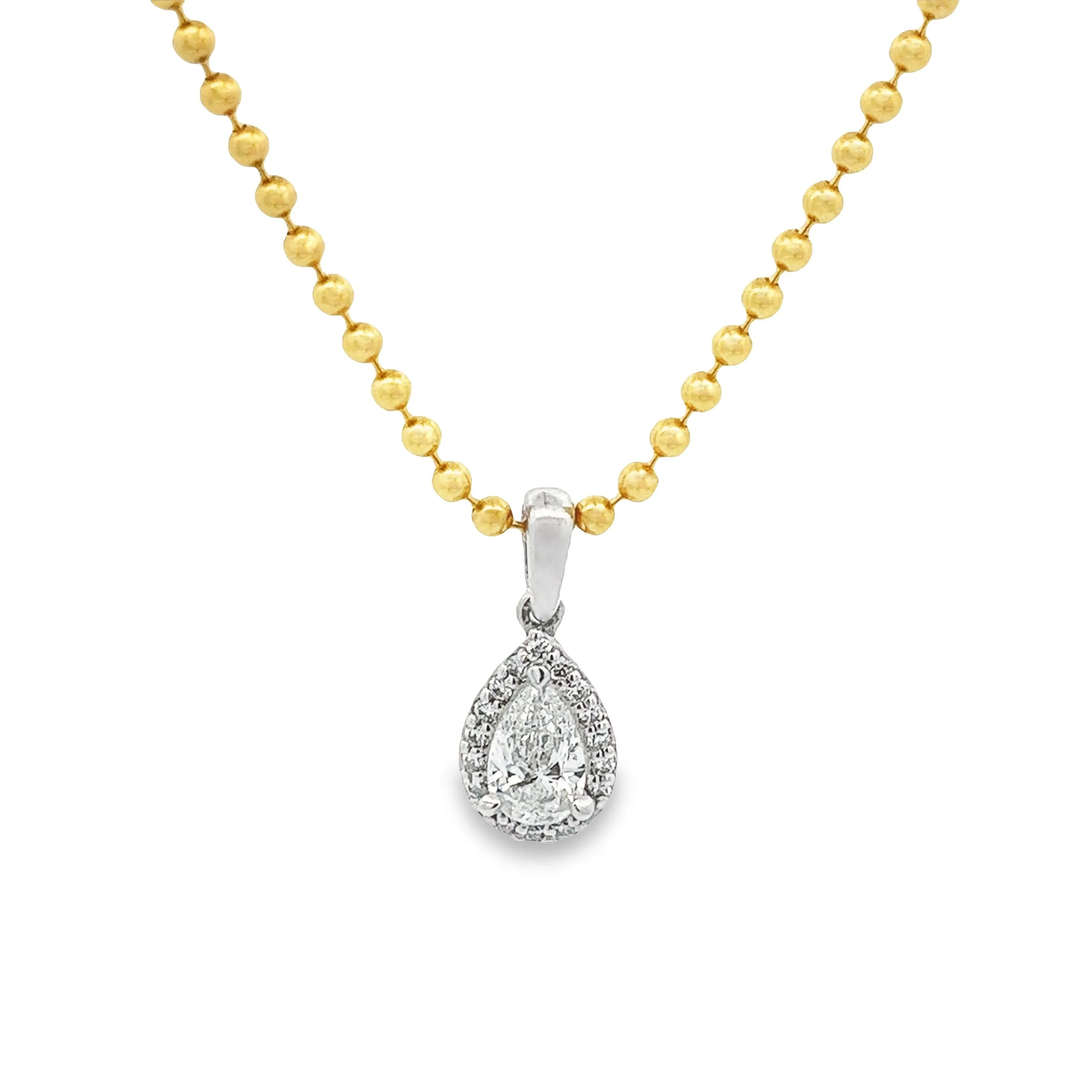 .88ct 14k White & Yellow Gold Diamond Pendant