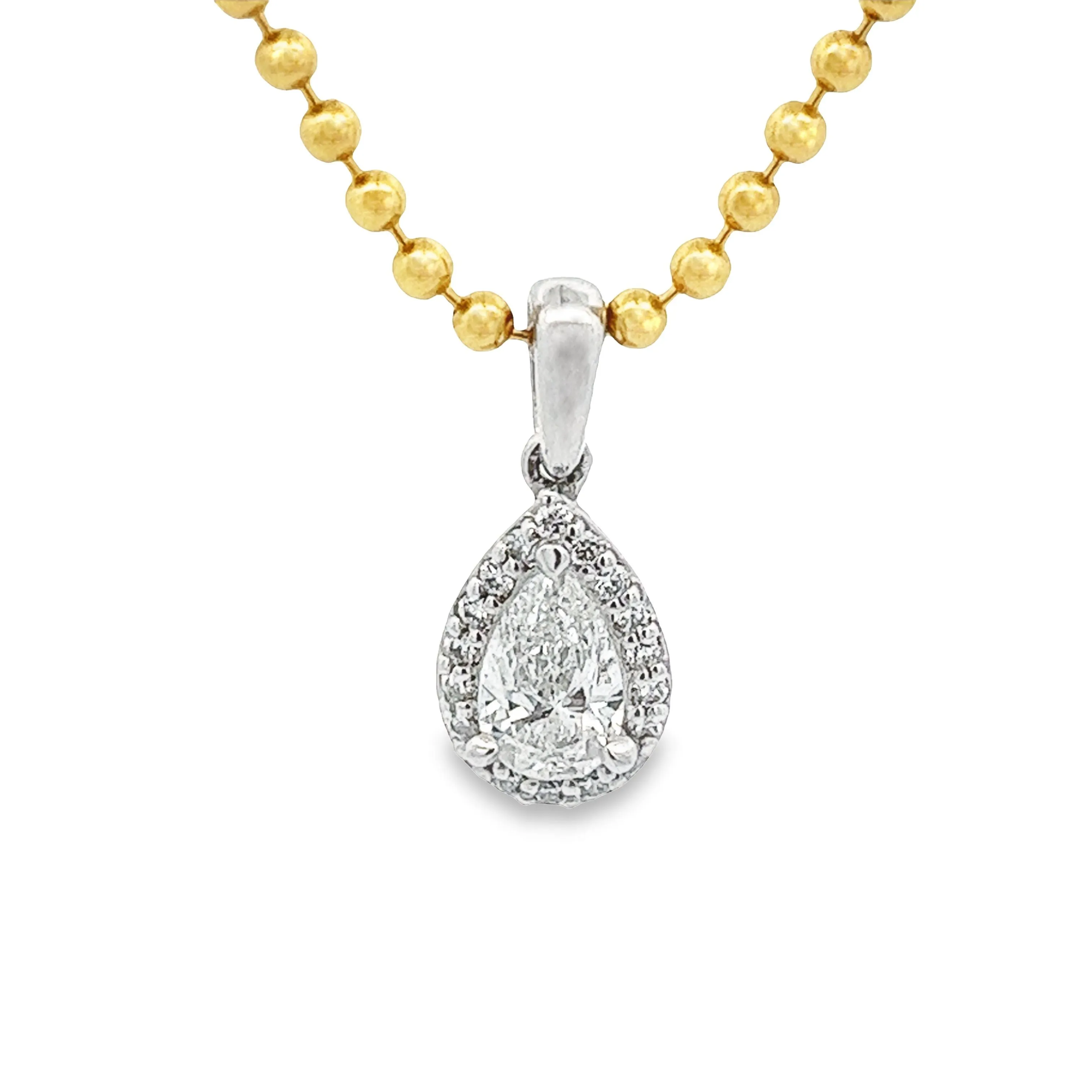 .88ct 14k White & Yellow Gold Diamond Pendant