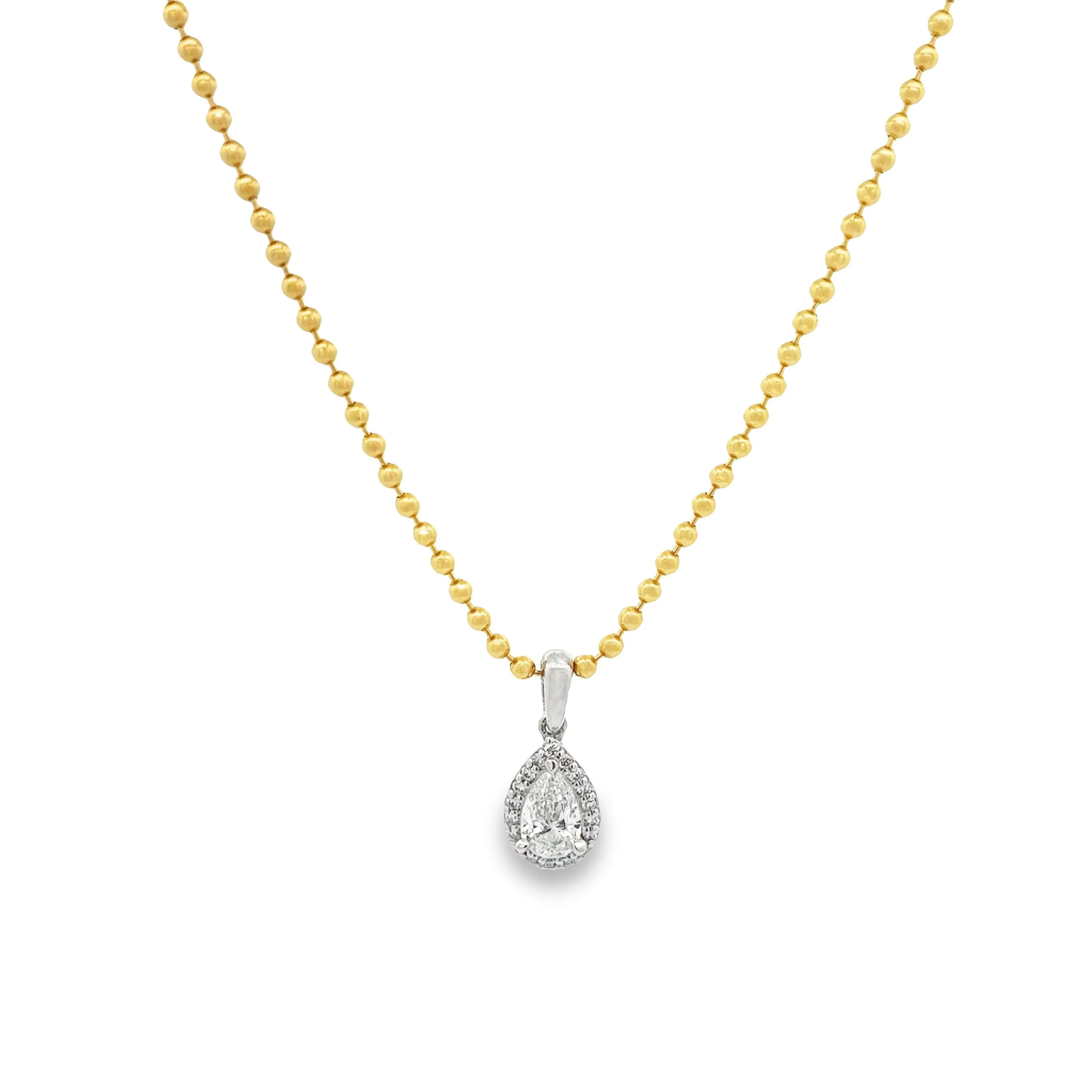 .88ct 14k White & Yellow Gold Diamond Pendant