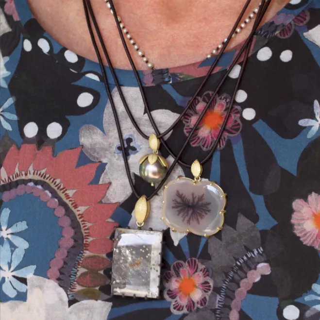 A Dendritic Agate Cloud Pendant