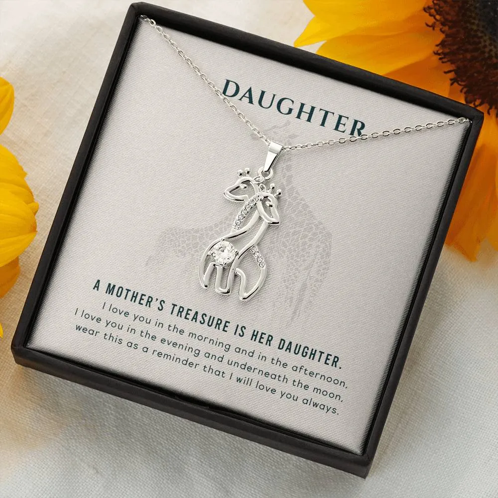 A Mother's treasure is her daughter-Giraffe Necklace for Daughter