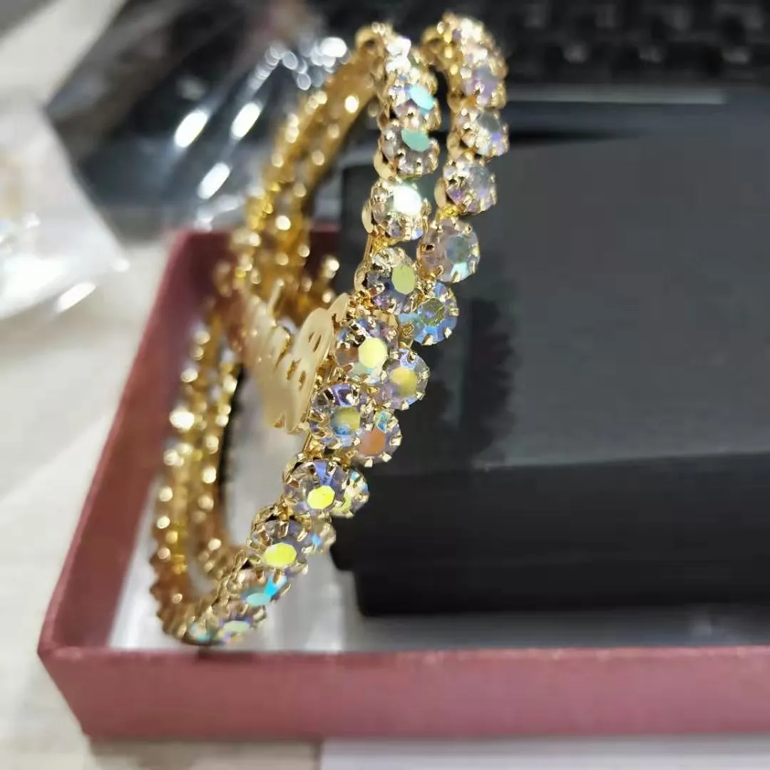 AB Crystal Zircon Custom Name Earrings