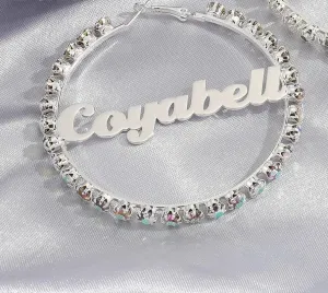 AB Crystal Zircon Custom Name Earrings