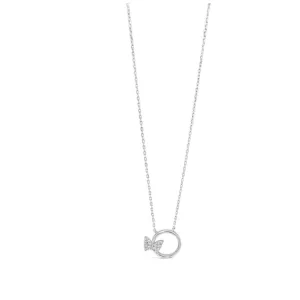 Absolute Kids Silver Crystal Butterfly Necklace - Clear