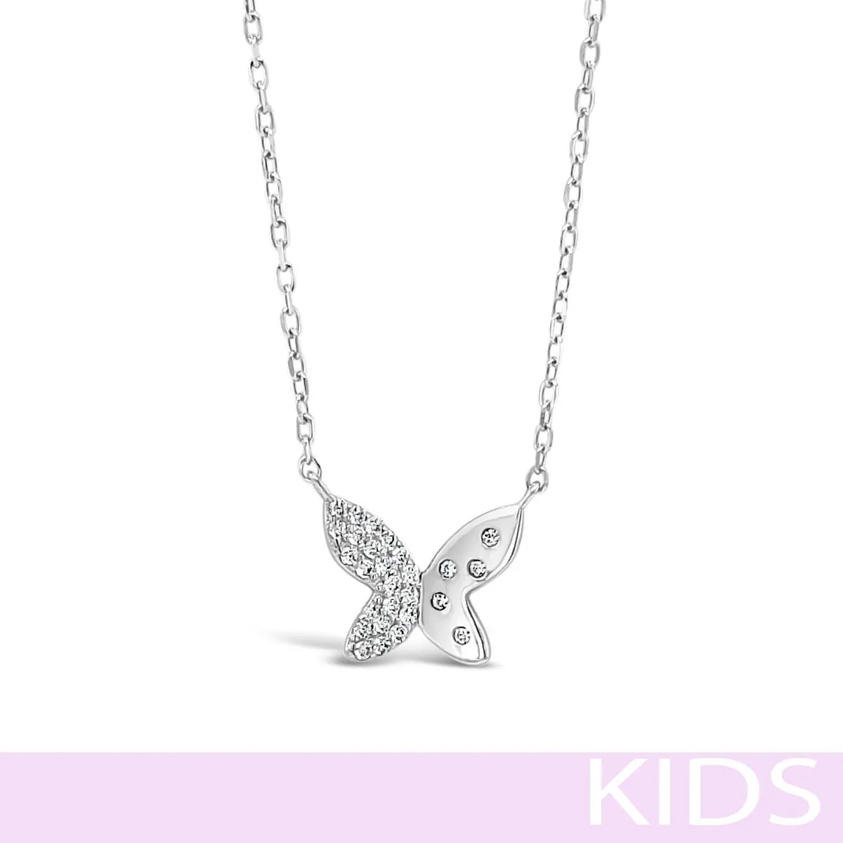 Absolute Kids Silver Small Butterfly Necklace