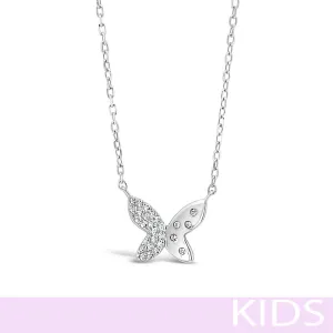 Absolute Kids Silver Small Butterfly Necklace