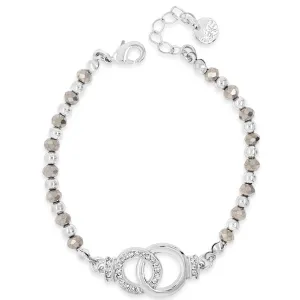 Absolute Silver & Hematite Entwined Halo Bead Bracelet