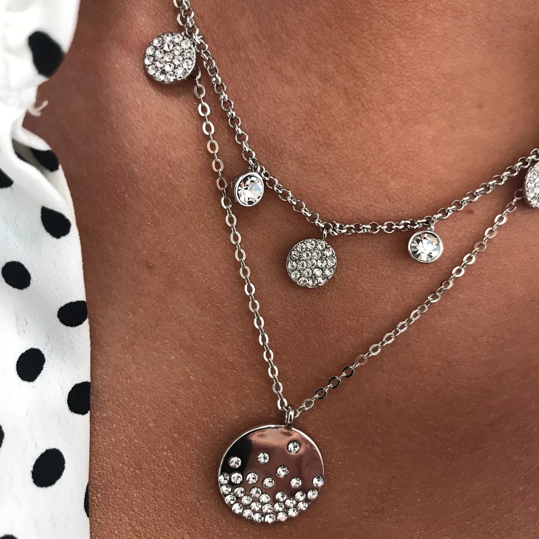 Absolute Sparkler Double Necklace - Silver