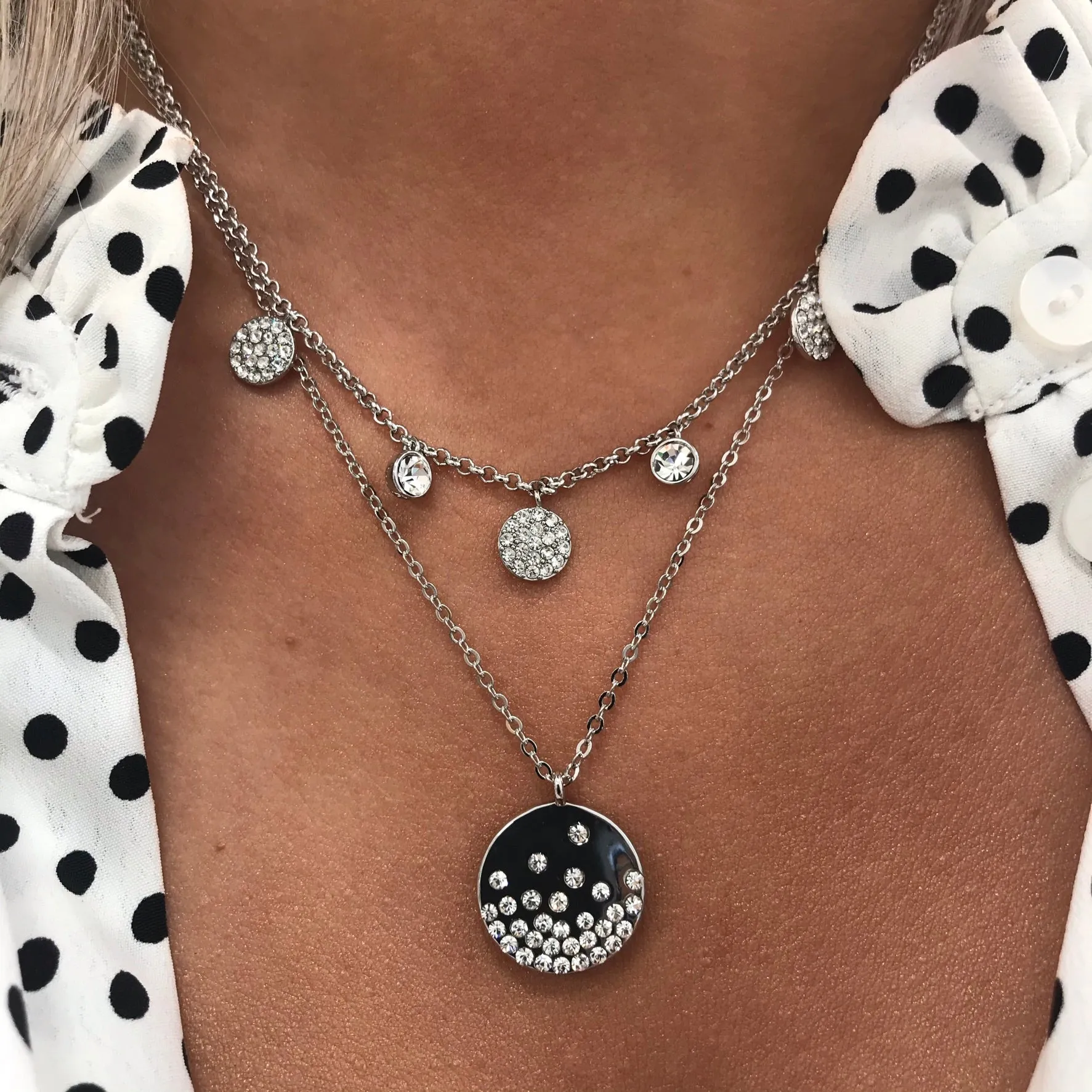 Absolute Sparkler Double Necklace - Silver