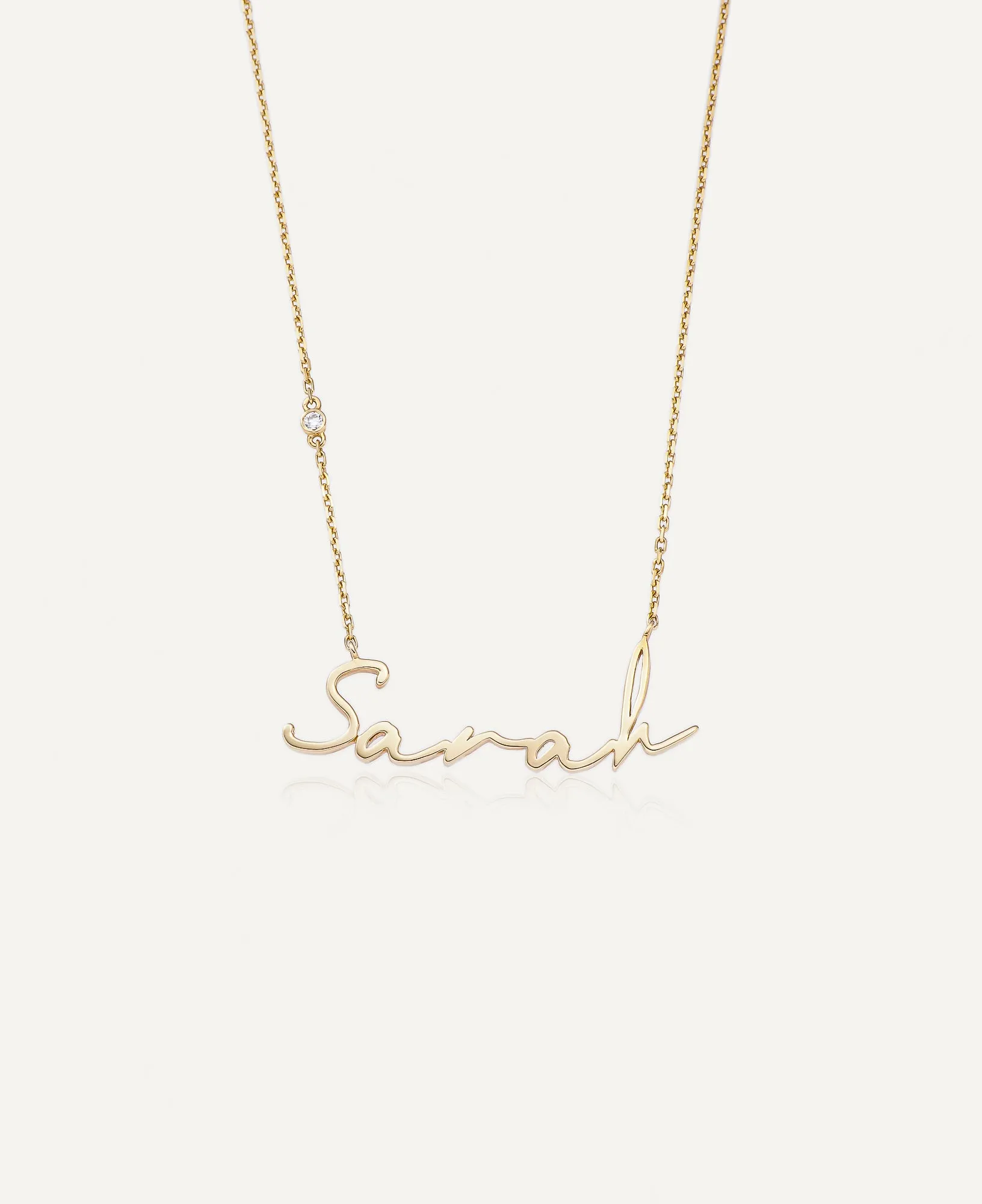 Alaia Custom Nameplate Necklace with Diamond