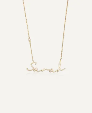 Alaia Custom Nameplate Necklace with Diamond