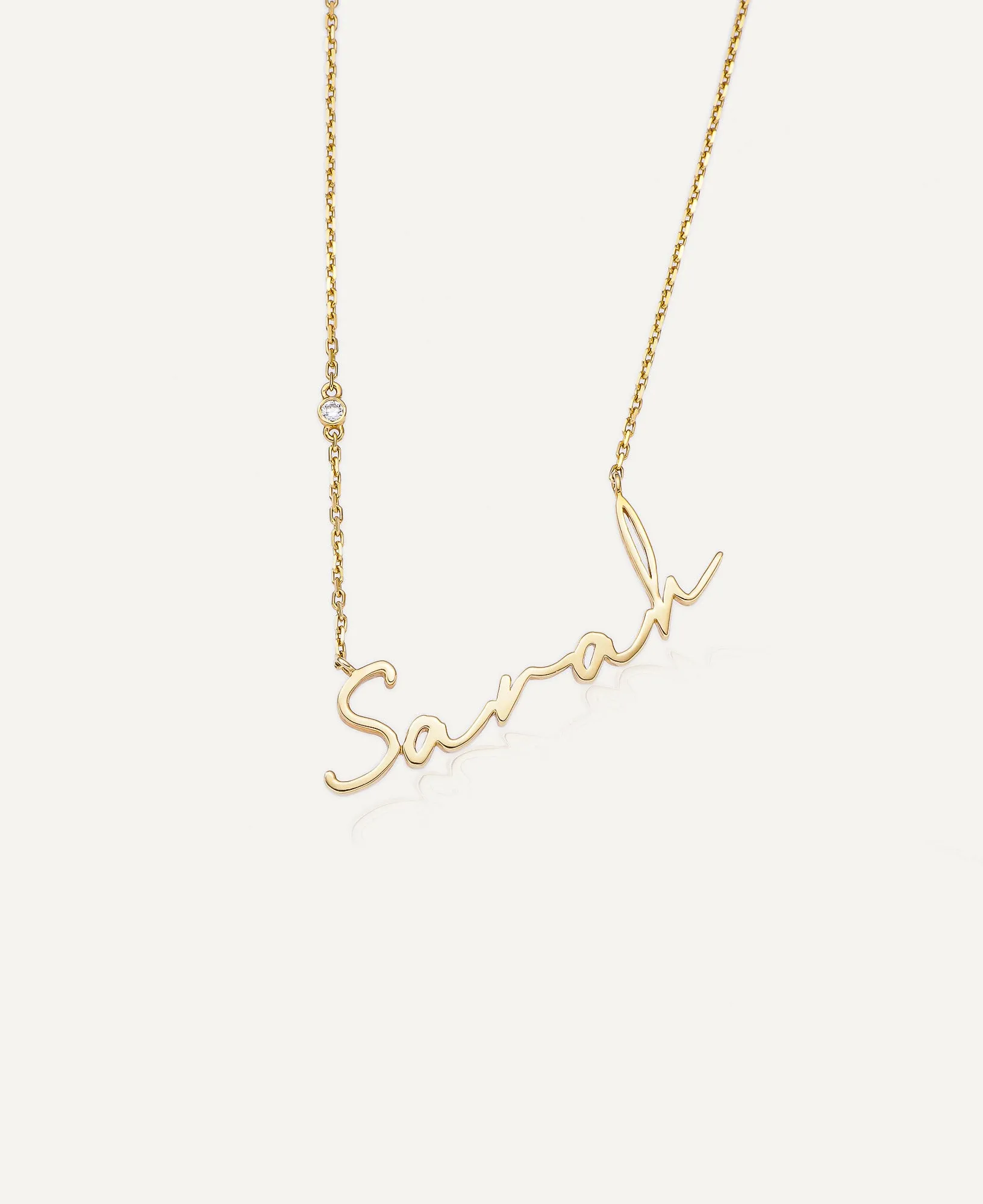 Alaia Custom Nameplate Necklace with Diamond