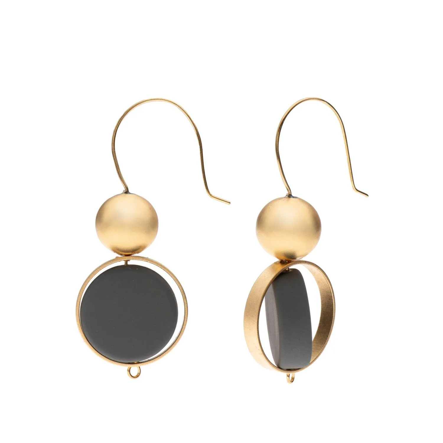 Alice 24K Gold & Black Earrings