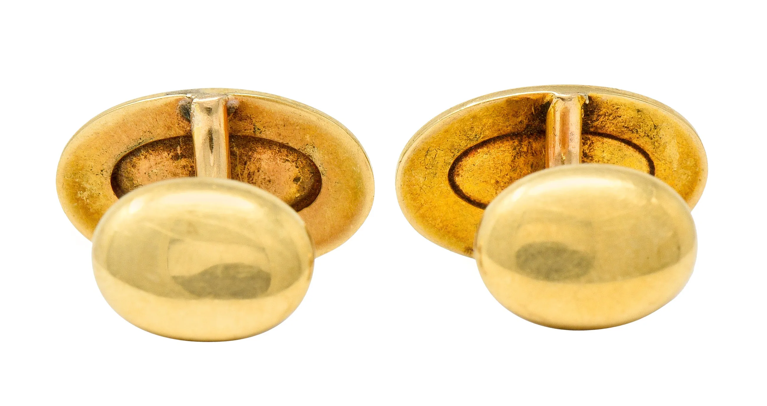 Alling & Co. Art Nouveau Jade 14 Karat Gold Men's Cufflinks
