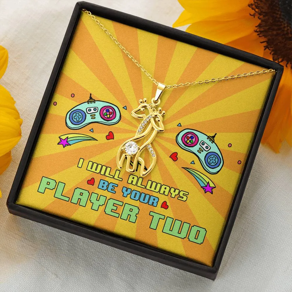 Always Be Your Player 2 Giraffe Necklace