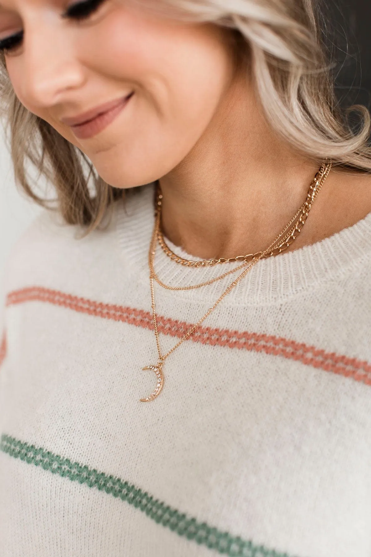 Always Charming 3-Tier Necklace- Gold