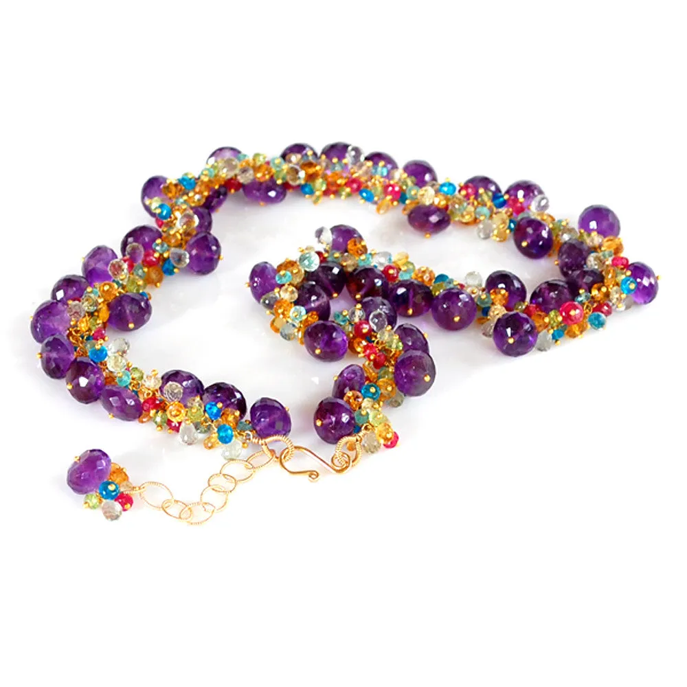 Amethyst Necklace with Gemstone Accents