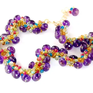 Amethyst Necklace with Gemstone Accents