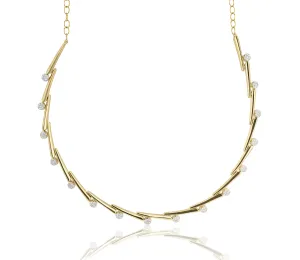 Angled Infinity Knife Edge Sixteen Station Necklace