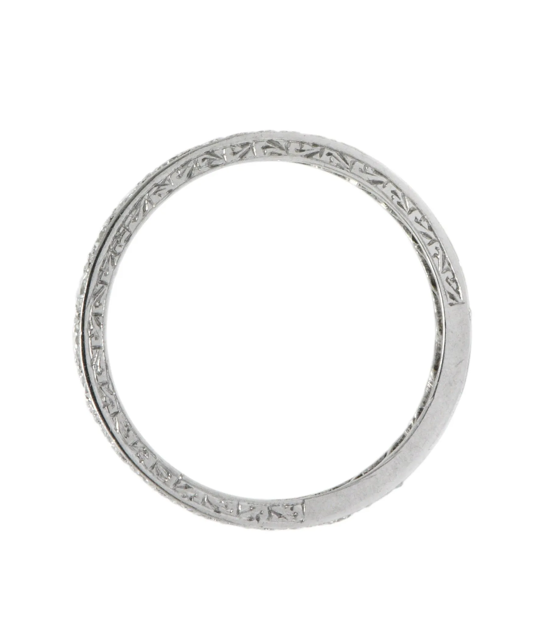 Art Deco 1.20 CTW Diamond Platinum Eternity Stack Band Ring
