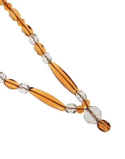 Art Deco Amber Glass and Cut Crystal Necklace