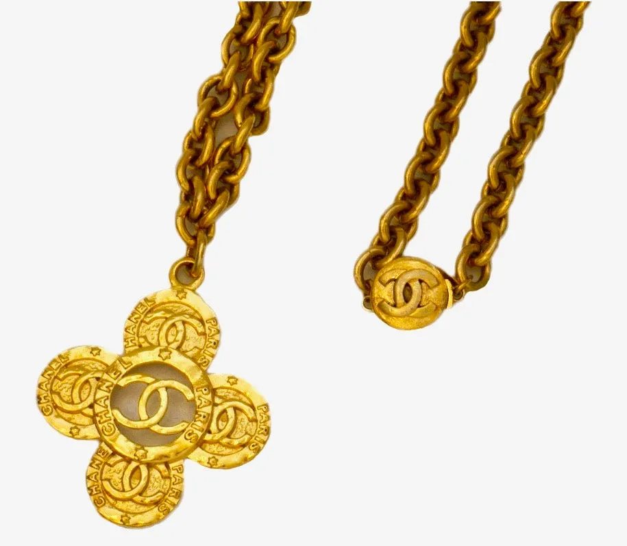 Authentic Chanel Vintage Iconic Gold Cross Necklace