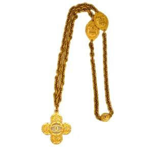 Authentic Chanel Vintage Iconic Gold Cross Necklace