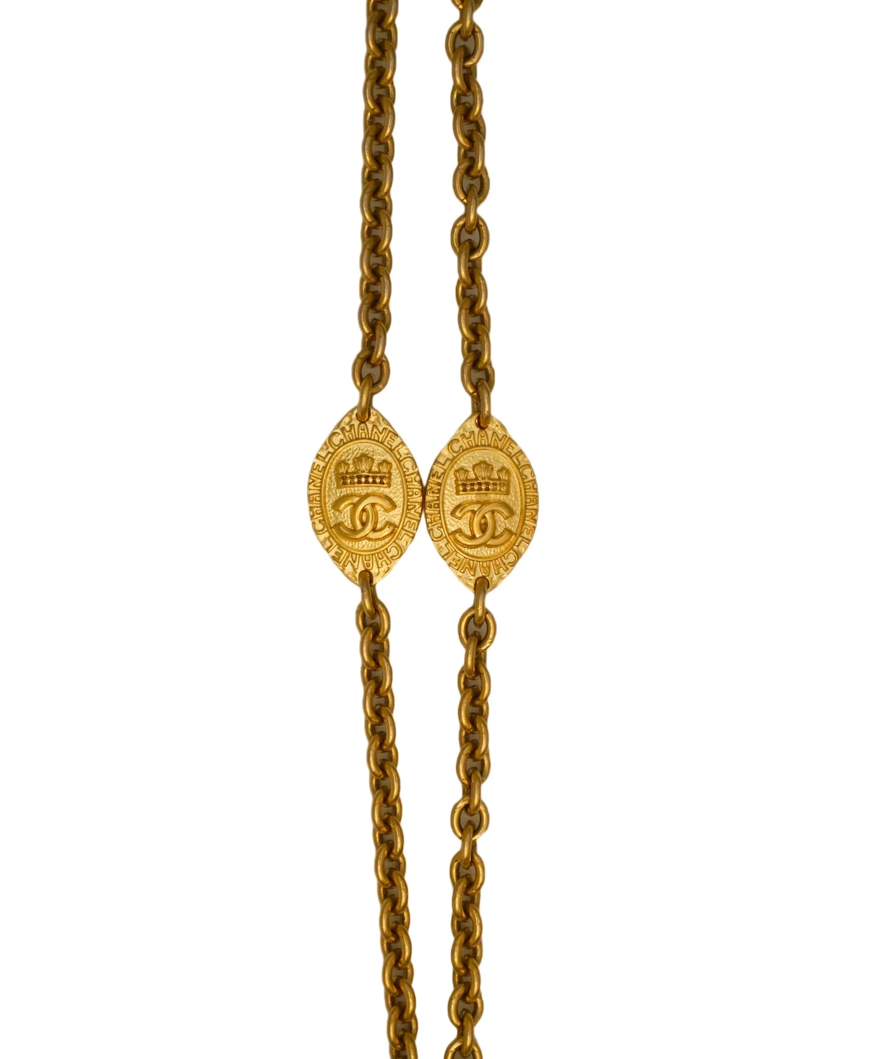 Authentic Chanel Vintage Iconic Gold Cross Necklace