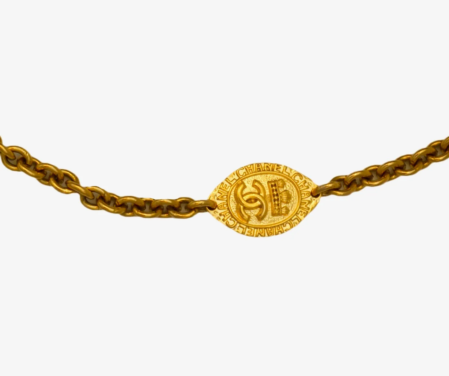 Authentic Chanel Vintage Iconic Gold Cross Necklace