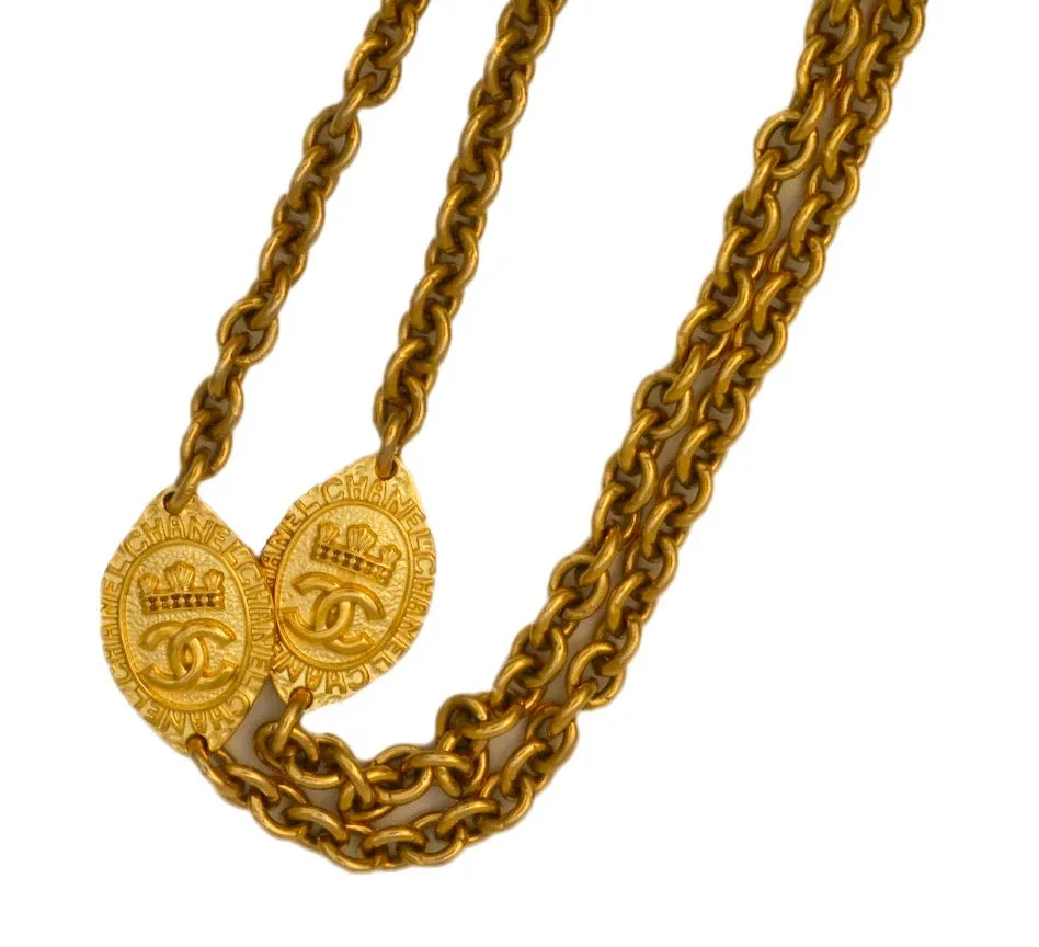 Authentic Chanel Vintage Iconic Gold Cross Necklace