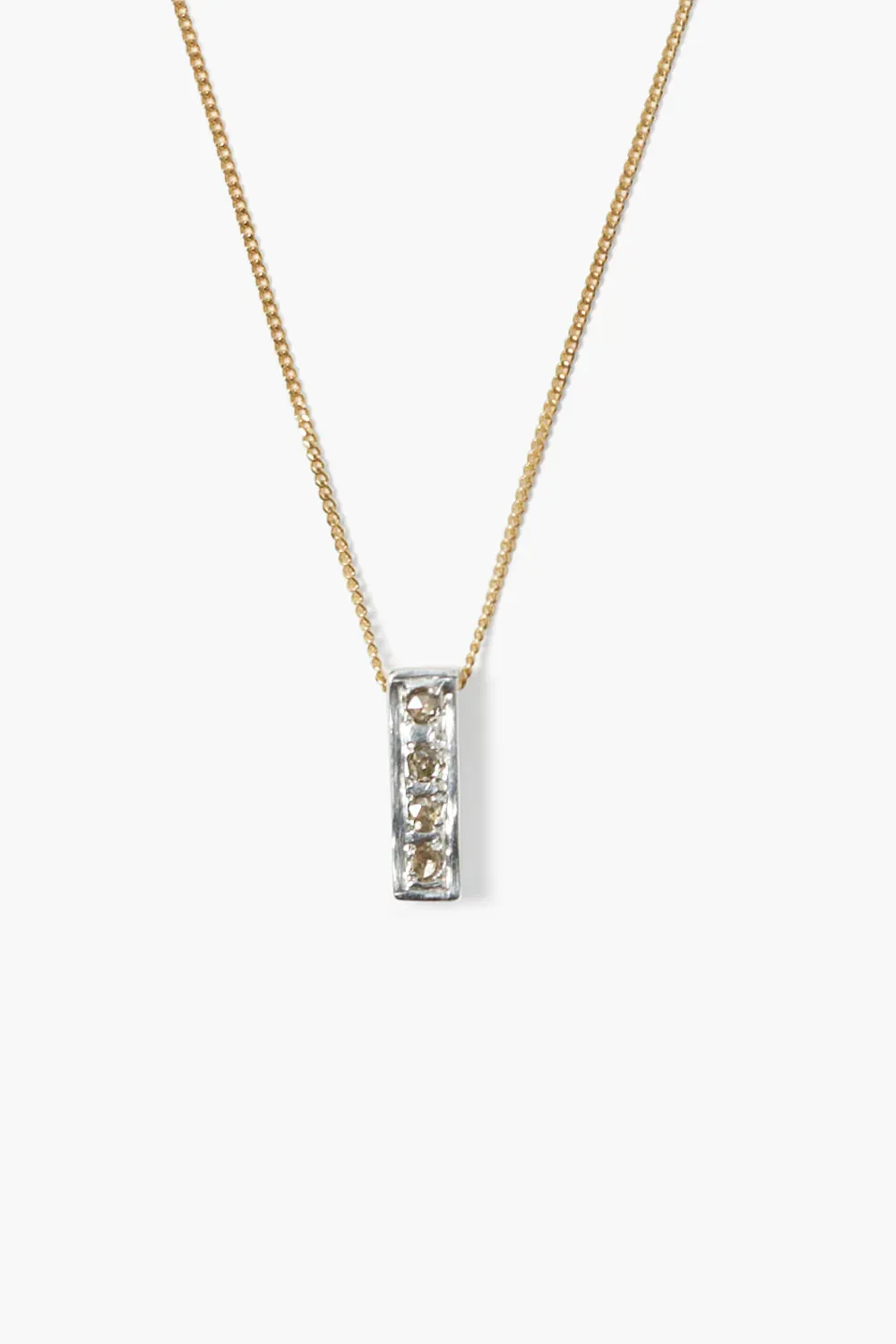 BAR DIAMOND NECKLACE IN GOLD MIX