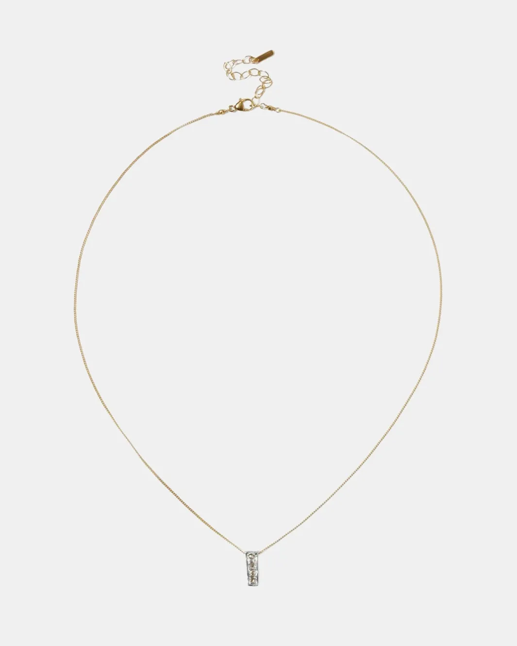 BAR DIAMOND NECKLACE IN GOLD MIX
