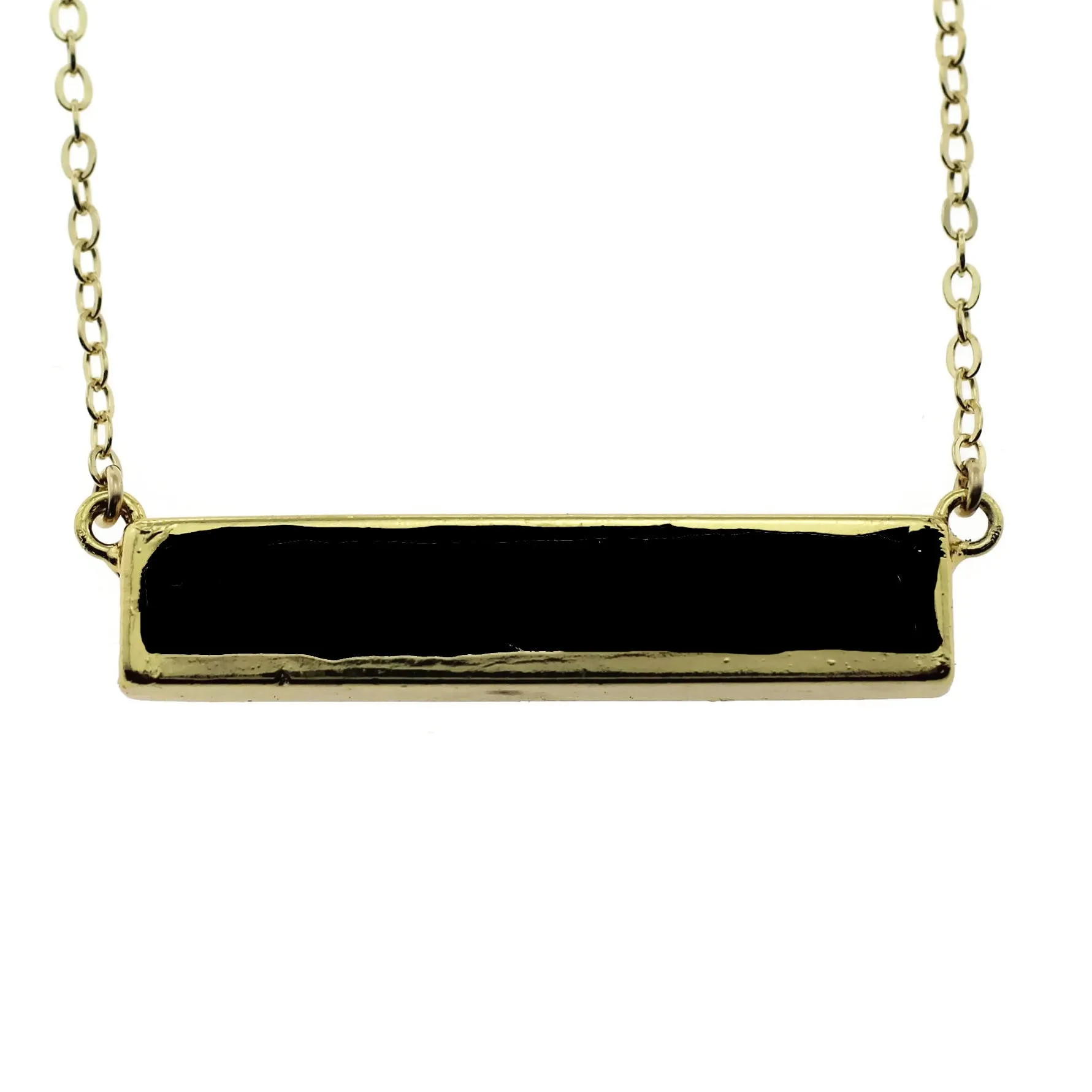 BLACK AGATE BAR NECKLACE
