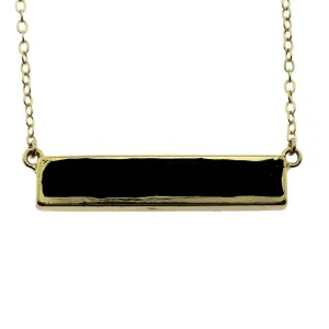 BLACK AGATE BAR NECKLACE