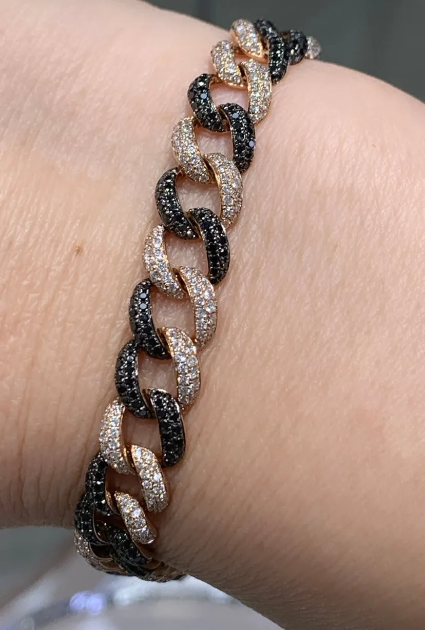 Black & Diamond 4.07CT T.W. Pave Cuban Link Bracelet