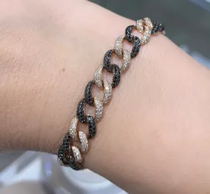 Black & Diamond 4.07CT T.W. Pave Cuban Link Bracelet
